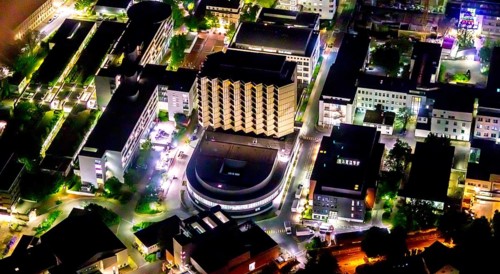 Aerial photography, University Hospital Essen, ENT Clinic, Essen-Rüttenscheid, Essen, Ruhr area,