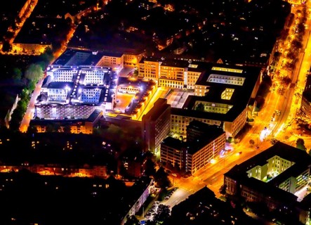 Aerial photograph, Essen District Court and Local Court, Essen Prison, Essen-Rüttenscheid, Essen,