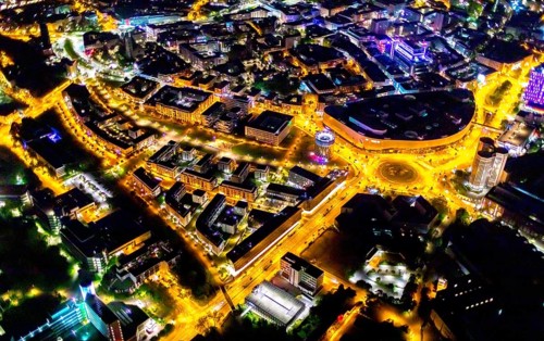 Aerial photograph, Limbecker Platz, shopping centre, Berliner Platz, Westviertel, Essen, Ruhr area,