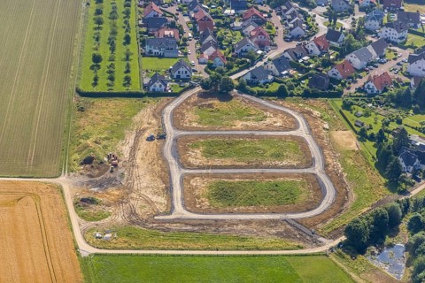 Aerial view, construction area Höinger Heide Am Winkel, Höingen, Ense, Sauerland, North