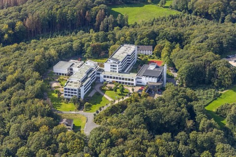 Aerial view, Königsfeld Rehabilitation Clinic in the Windgarten district of Ennepetal, Ruhr area,