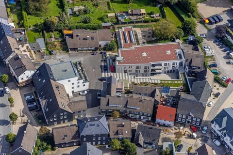 Aerial view, new building Haus an der Kirche Bethel.regional in the district Voerde in Ennepetal,