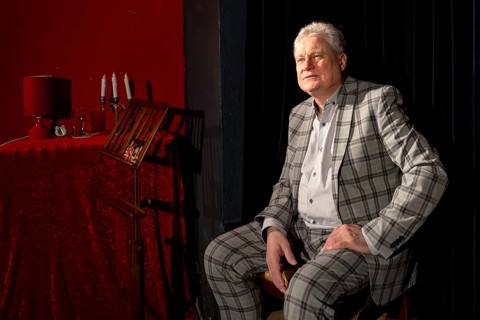Günter Rüdiger, actor, artistic director, Zimmertheater, Steglitz, photo rehearsal Gesungenes und