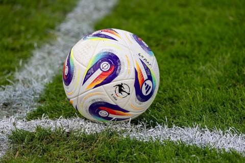 Symbolic image 3rd league 2025/26 (Germany, Football) : Close-up of the match ball Adidas W EURO25
