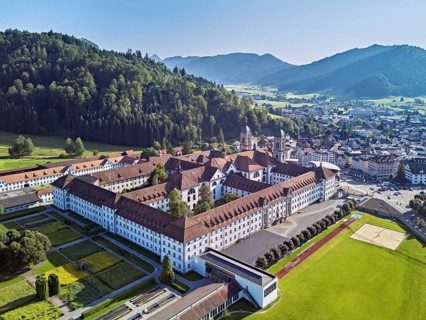 Benedictine abbey, monastery, place of pilgrimage, Einsiedeln, Canton Schwyz, Switzerland