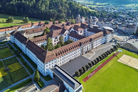 Benedictine abbey, monastery, place of pilgrimage, Einsiedeln, Canton Schwyz, Switzerland