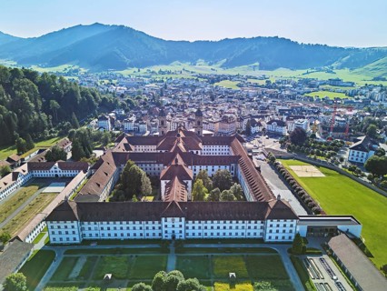 Benedictine abbey, monastery, place of pilgrimage, Einsiedeln, Canton Schwyz, Switzerland