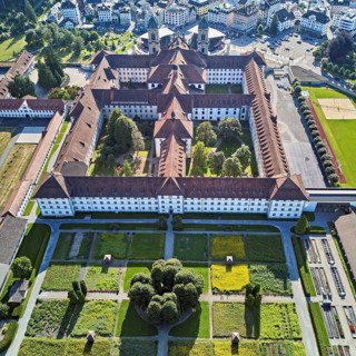 Benedictine abbey, monastery, place of pilgrimage, Einsiedeln, Canton Schwyz, Switzerland