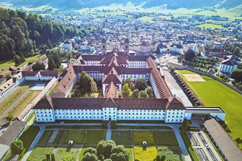 Benedictine abbey, monastery, place of pilgrimage, Einsiedeln, Canton Schwyz, Switzerland