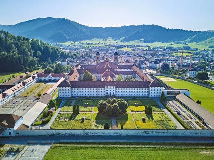 Benedictine abbey, monastery, place of pilgrimage, Einsiedeln, Canton Schwyz, Switzerland