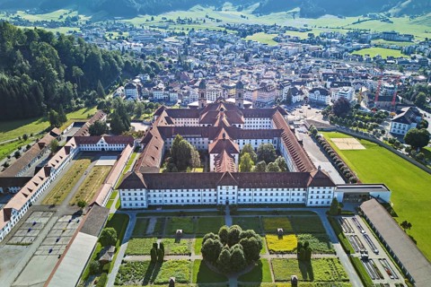 Benedictine abbey, monastery, place of pilgrimage, Einsiedeln, Canton Schwyz, Switzerland