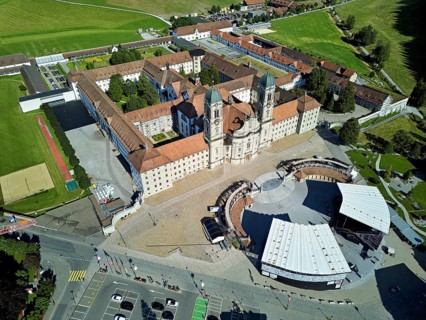 Benedictine abbey, monastery, place of pilgrimage, Einsiedeln, Canton Schwyz, Switzerland