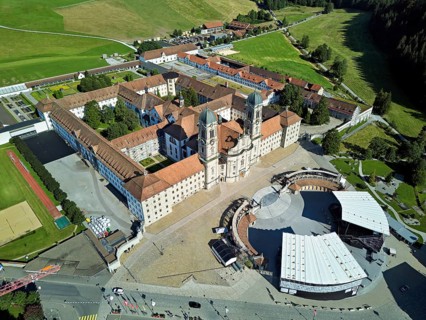 Benedictine abbey, monastery, place of pilgrimage, Einsiedeln, Canton Schwyz, Switzerland