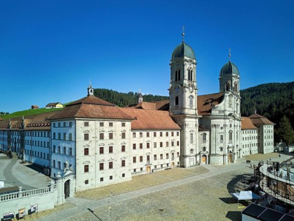 Benedictine abbey, monastery, place of pilgrimage, Einsiedeln, Canton Schwyz, Switzerland