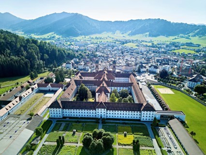 Benedictine abbey, monastery, place of pilgrimage, Einsiedeln, Canton Schwyz, Switzerland