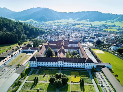 Benedictine abbey, monastery, place of pilgrimage, Einsiedeln, Canton Schwyz, Switzerland