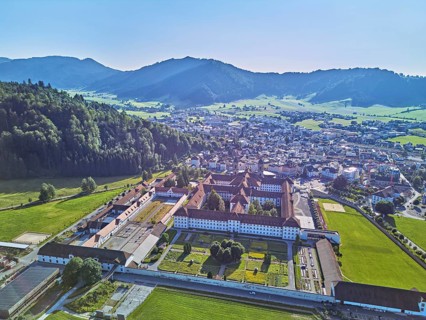 Benedictine abbey, monastery, place of pilgrimage, Einsiedeln, Canton Schwyz, Switzerland