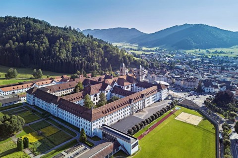 Benedictine abbey, monastery, place of pilgrimage, Einsiedeln, Canton Schwyz, Switzerland