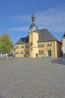 Renaissance town hall with ridge turret, castle, palace, Apolda, Thuringia, Germany
