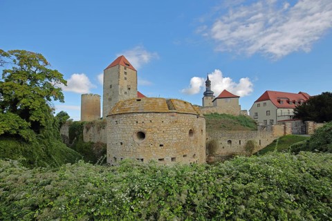 Romanesque castle built in the 10th century with Dicker Heinrich, Marterturm and Pariser Turm,