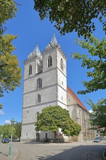 Early Gothic St Jakobi Church with twin towers, Schönebeck, Saxony-Anhalt, Germany