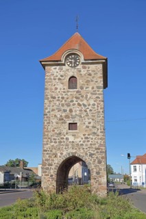 Historic Dornburger Tor, town tower, town gate, Breitestraßetor, Zerbst, Fläming, Saxony-Anhalt,