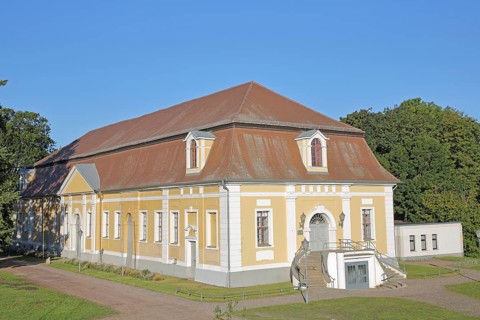 Baroque town hall, castle garden, Zerbst, Fläming, Saxony-Anhalt, Germany