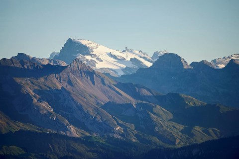 View from Rigi Kulm to the snow-covered Titlis, Engelberg, Canton Obwalden, Switzerland