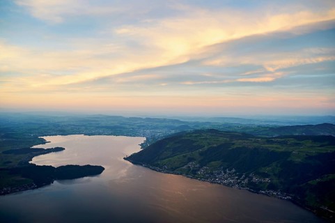 View from Rigi Kulm to Lake Zug and the Kiemen, Walchwil, Canton Zug, Switzerland