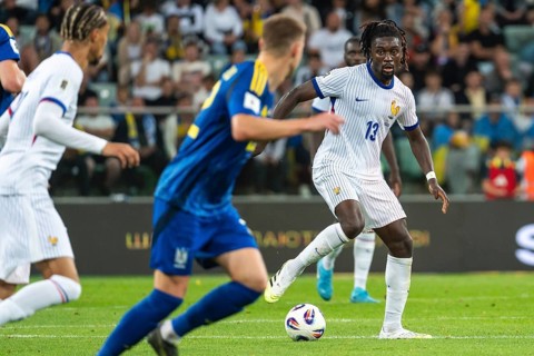 WROCLAW, POLAND - SEPTEMBER 5, 2025: Qualifications for FIFA 2026. Football match Ukraine vs France