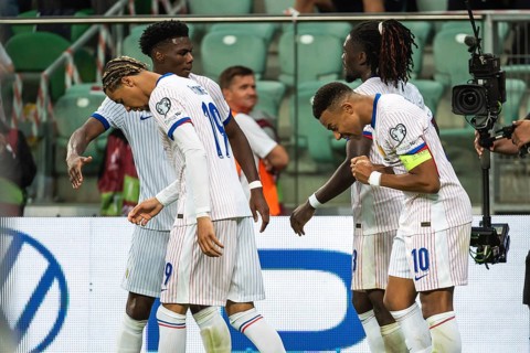 WROCLAW, POLAND - SEPTEMBER 5, 2025: Qualifications for FIFA 2026. Football match Ukraine vs France