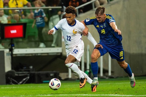 WROCLAW, POLAND - SEPTEMBER 5, 2025: Qualifications for FIFA 2026. Football match Ukraine vs France