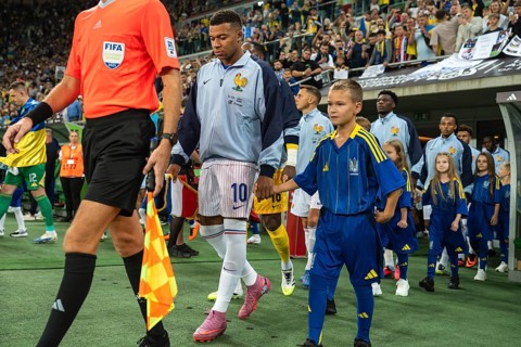 WROCLAW, POLAND - SEPTEMBER 5, 2025: Qualifications for FIFA 2026. Football match Ukraine vs France
