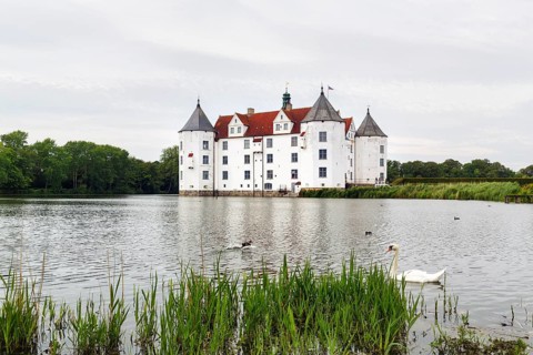 Glücksburg Castle, residential castle, moated castle with museum, Renaissance architecture,