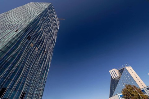Estrel Tower, under construction, Sonnenallee, Berlin, Neukölln, Germany, 11.09.2025 < english>