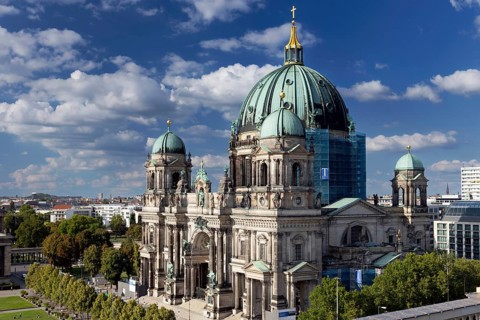 Berlin Cathedral, view from the Humboldt Forum, Berlin, Germany, 08.09.2025 < english> Berlin