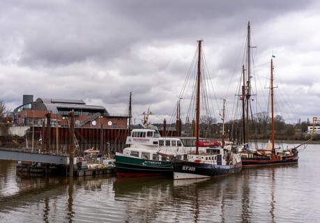 Finkenwerder cutter harbour, Hamburg, Germany