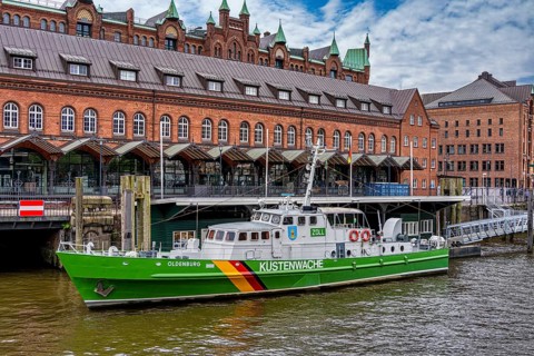German Customs Museum in the Speicherstadt warehouse district, Hamburg, Germany