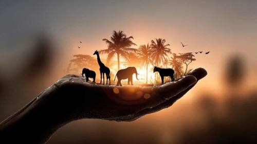 Concept of wildlife preservation and nature conservation in the age of AI and sustainable
