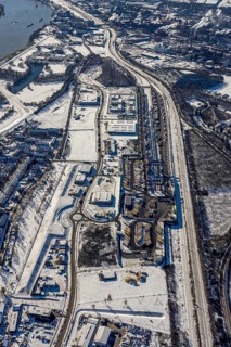 Aerial view, logport III, industrial estate Dahlingstraße, railway settlement, Samskip Multimodal