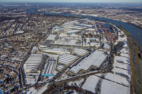 Aerial view, logport III, logport I, terminal, container port, DIT Duisburg Intermodal Terminal