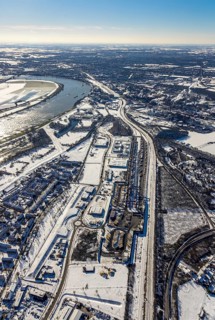 Aerial view, logport III, industrial estate Dahlingstraße, railway settlement, Samskip Multimodal