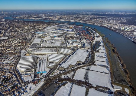 Aerial view, logport III, logport I, terminal, container port, DIT Duisburg Intermodal Terminal