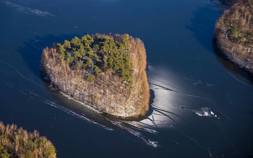 Aerial view, Sechs-Seen-Platte, Wedau, Duisburg, Ruhr area, North Rhine-Westphalia, Germany, DE,