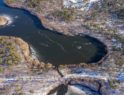 Aerial view, Sechs-Seen-Platte, Großenbaum, Duisburg, Ruhr area, North Rhine-Westphalia, Germany,