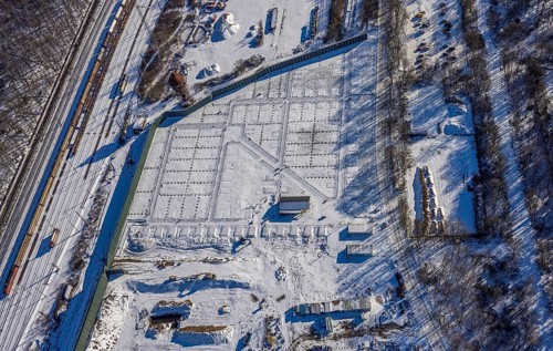 Aerial view, former marshalling yard Wedau, planned new Duisburg residential quarter, Wedau,