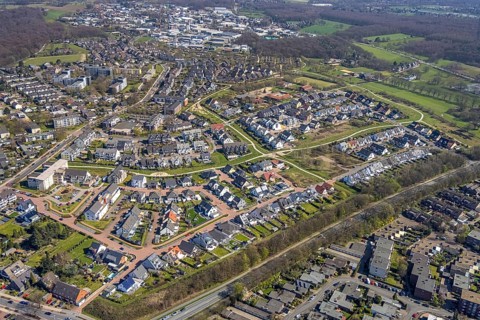 Aerial view, housing estate Holzweg, Philipinenkath, Am Liesen, Gemeinschaftsgrundschule GGS