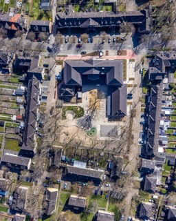 Aerial photo, GGS Gemeinschaftsgrundschule Lohberg, Lohberg, Dinslaken, Ruhr area, North
