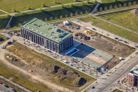 Aerial view, Technology Park Phoenix-West, Assmann Beraten+Planen, Hörde, Dortmund, Ruhr area,