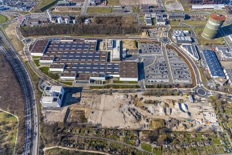 Aerial view, Technology Park Phoenix West, Wilo Park, Wilo Pumpen Campus, Gasometer Phoenix West,